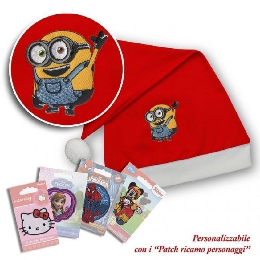 Cappello natalizio personalizzato con patch cartoni animati